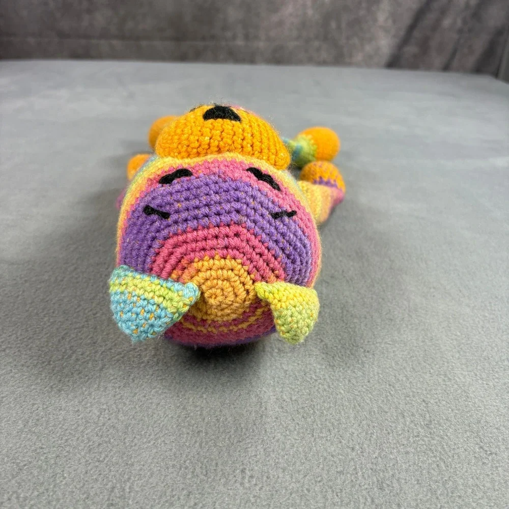 Handmade Crochet Rainbow Striped Monkey‎ Plush Amigurumi 16 inch Toy
